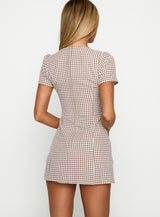 Loveliness Playsuit Brown Check