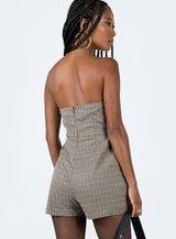 Working On It Romper Check Multi