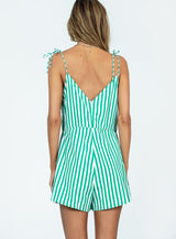 Lennox Romper Green Stripe