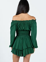 The Love Galore Long Sleeve Romper Green