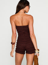 Ayver Strapless Playsuit Chocolate