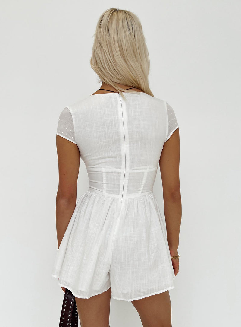 Marcelle Romper White