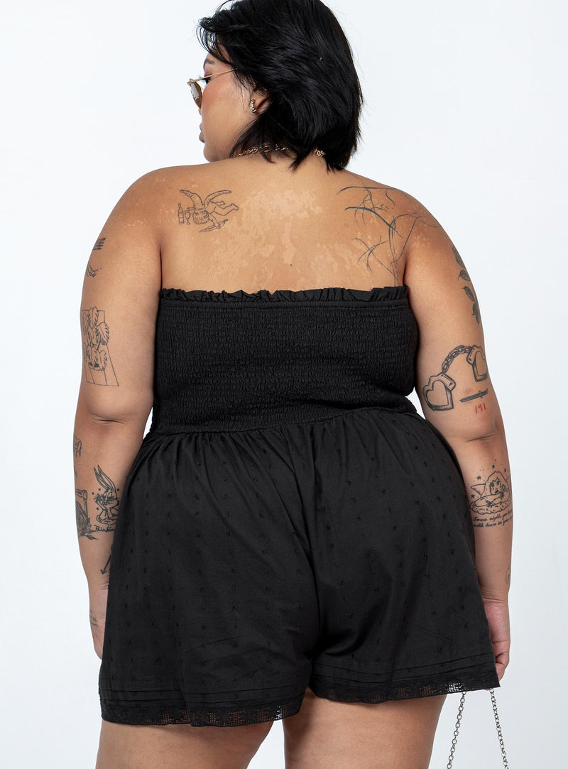 VIP Strapless Romper Black Curve
