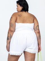 VIP Strapless Romper White Curve