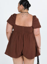 Lorna Romper Brown Curve
