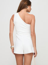 Freaya One Shoulder Romper White