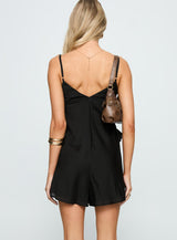 Diamonds Dancing Ruffle Detail Playsuit Black