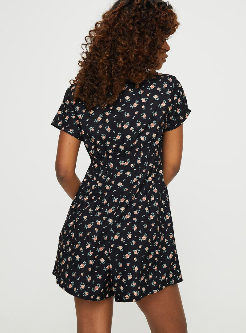 Kezai Romper Black Floral