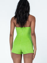 Charlotte Strapless Romper Green