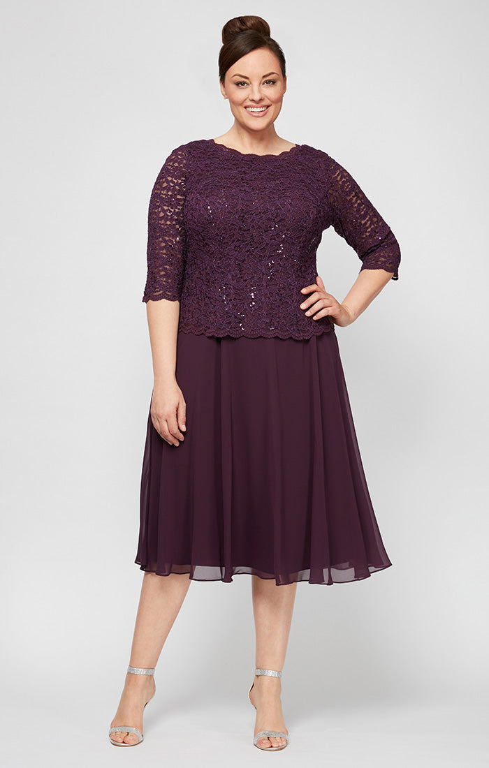 Plus Bella Sequin Lace Dress