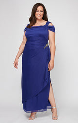 Plus Hannah Glitter Mesh Gown