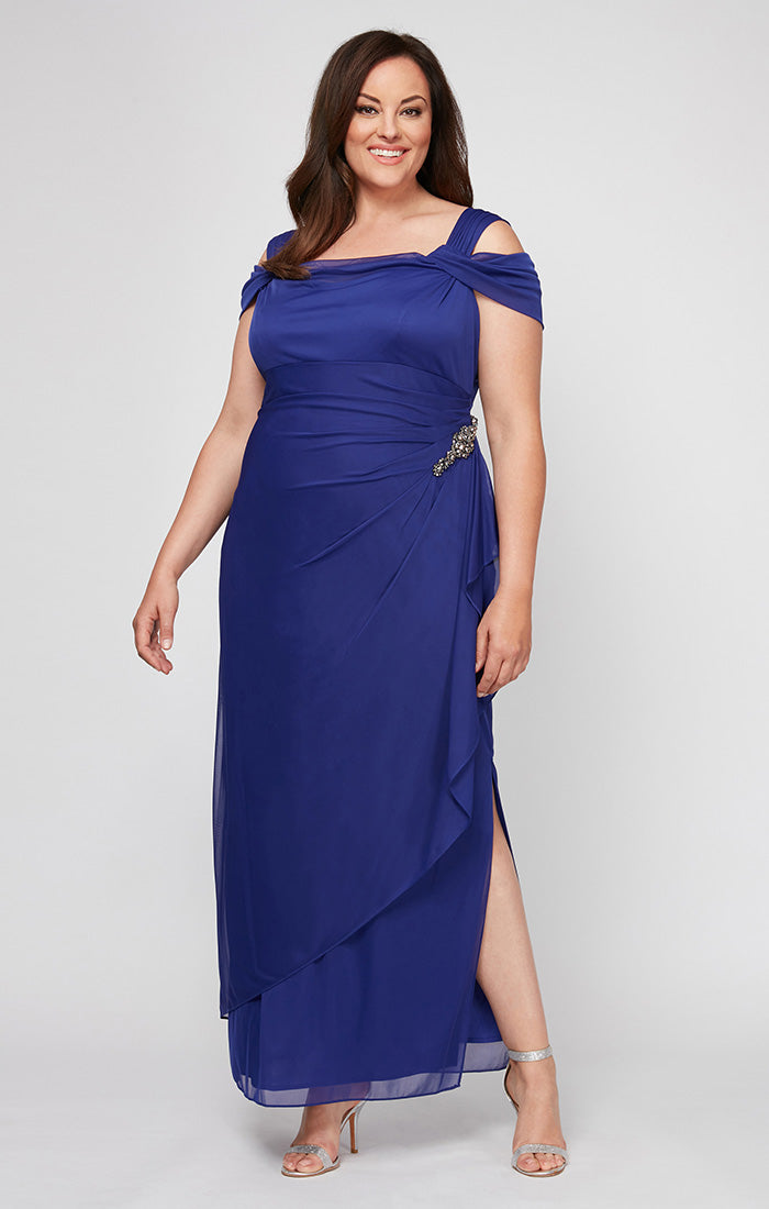 Plus Hannah Glitter Mesh Gown