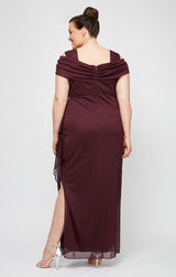Plus- Camille Cowl Neck Gown