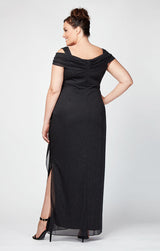 Plus Hannah Glitter Mesh Gown