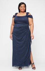 Plus Hannah Glitter Mesh Gown