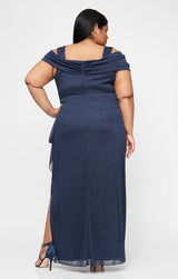 Plus Hannah Glitter Mesh Gown