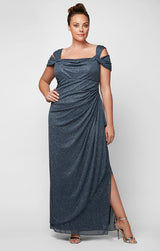 Plus Hannah Glitter Mesh Gown