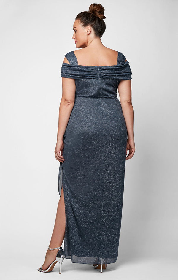 Plus Hannah Glitter Mesh Gown