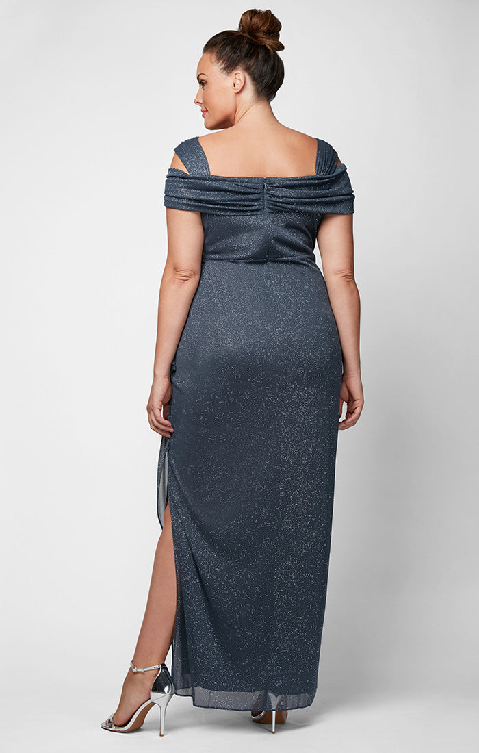 Plus Hannah Glitter Mesh Gown