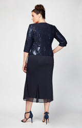 Plus Annabelle Godet Detail Firework Sequin Jacket Dress