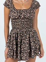 The Love Galore Romper Brown Floral