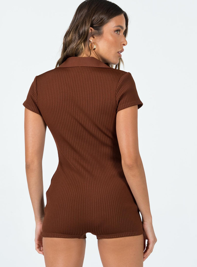Scarla Romper Brown