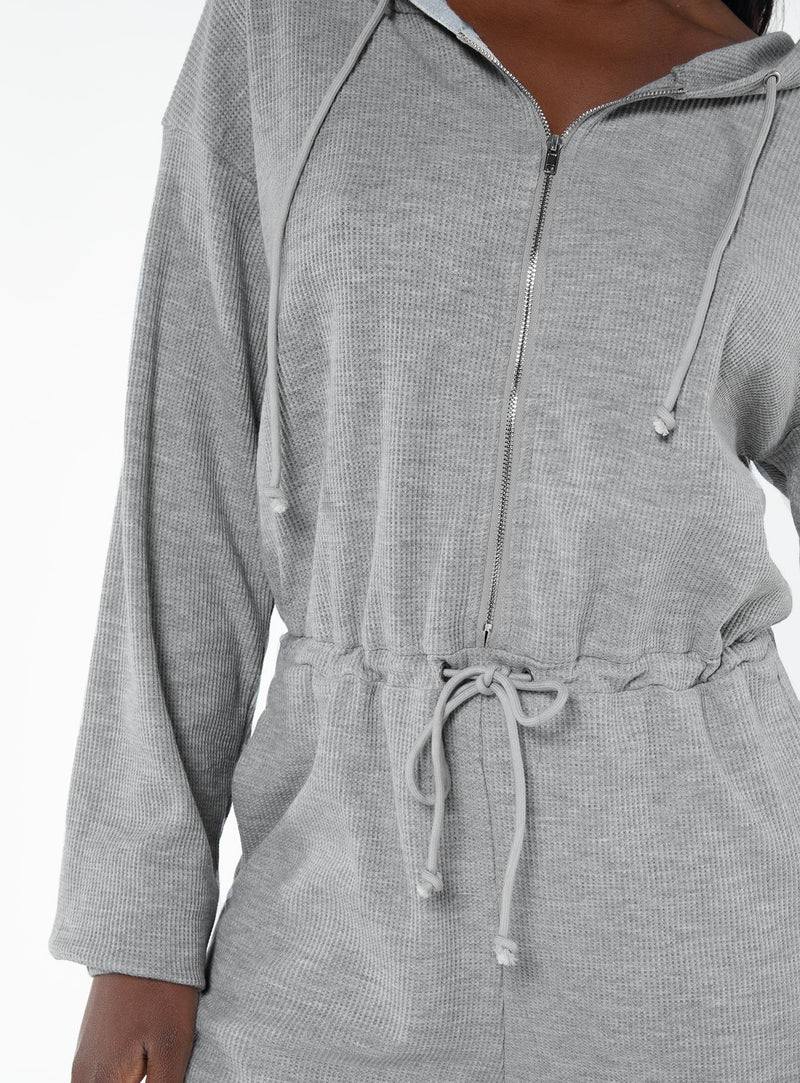 Jeanette Hooded Romper Grey
