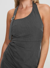 Swinton Halter Playsuit Charcoal
