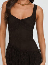 Kaydenn Frill Playsuit Chocolate