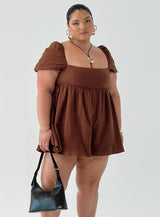 Lorna Romper Brown Curve