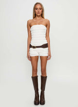 Ayver Strapless Playsuit White