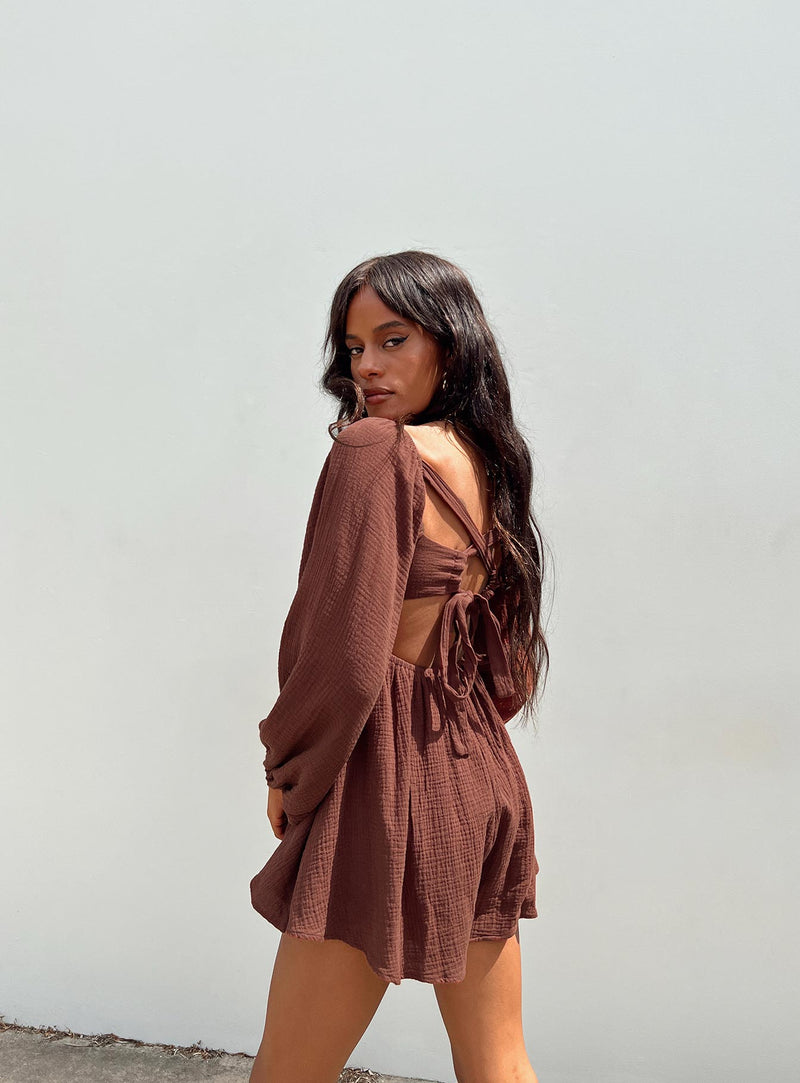 Beck Romper Brown