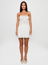 How To Love Tie Detail Romper White Floral