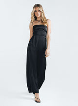 Bryne Satin Jumpsuit Black