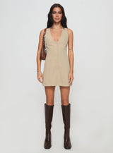 Damico Romper Beige Pinstripe