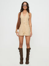 Jayalen Halter Romper Ecru