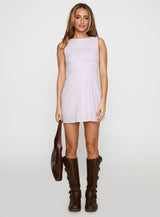 Booked And Busy Romper Lilac Stripe