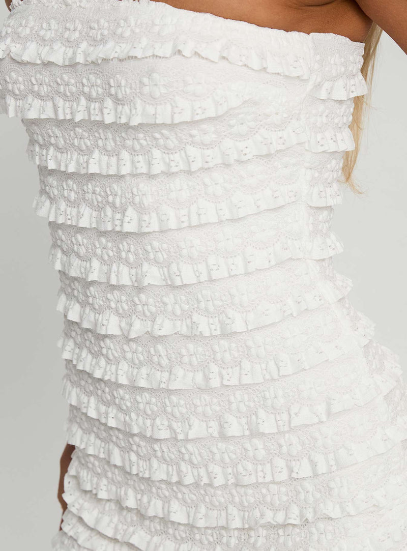 Ayver Strapless Playsuit White