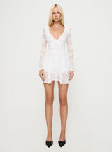 Nautia Lace Long Sleeve Romper White