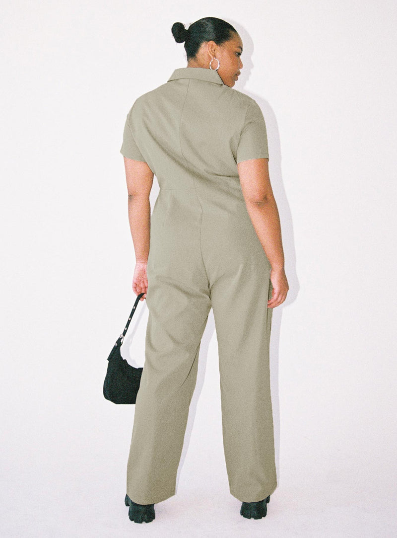 Loretta Jumpsuit Khaki Curve