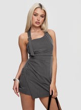 Swinton Halter Playsuit Charcoal
