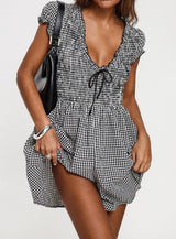 Wescott Gingham Playsuit Black / White Petite