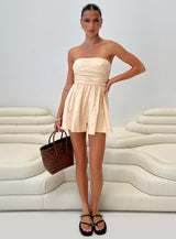 Quinelle Strapless Romper Cream