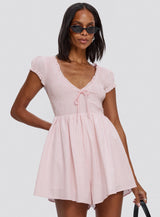 Wescott Stripe Playsuit Pink / White