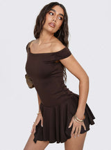 Got That Sense Strapless Playsuit Brown