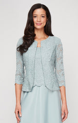 Petite Bethany Glitter Lace Jacket Dress
