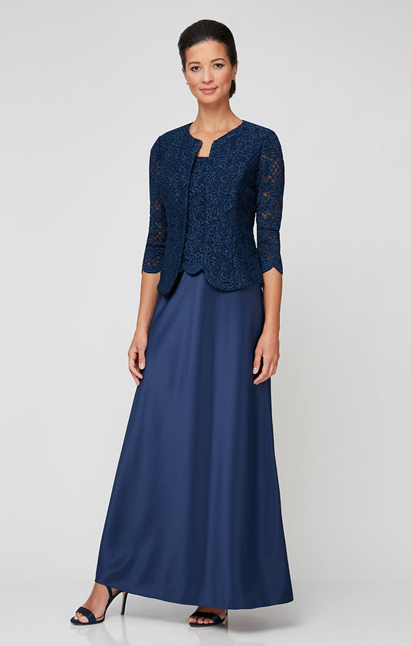 Petite Bethany Glitter Lace Jacket Dress