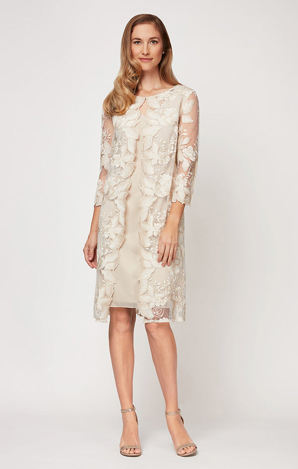 Alana Embroidered Mock Jacket Dress
