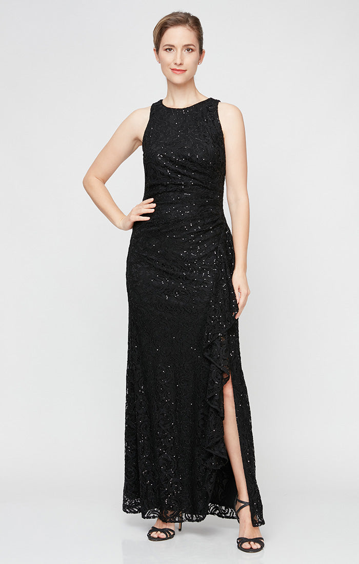 Petite Elaine Sleeveless Lace Gown