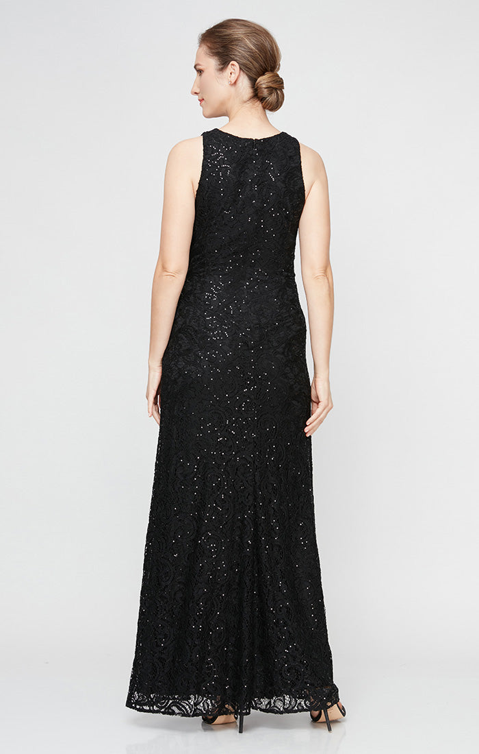 Petite Elaine Sleeveless Lace Gown